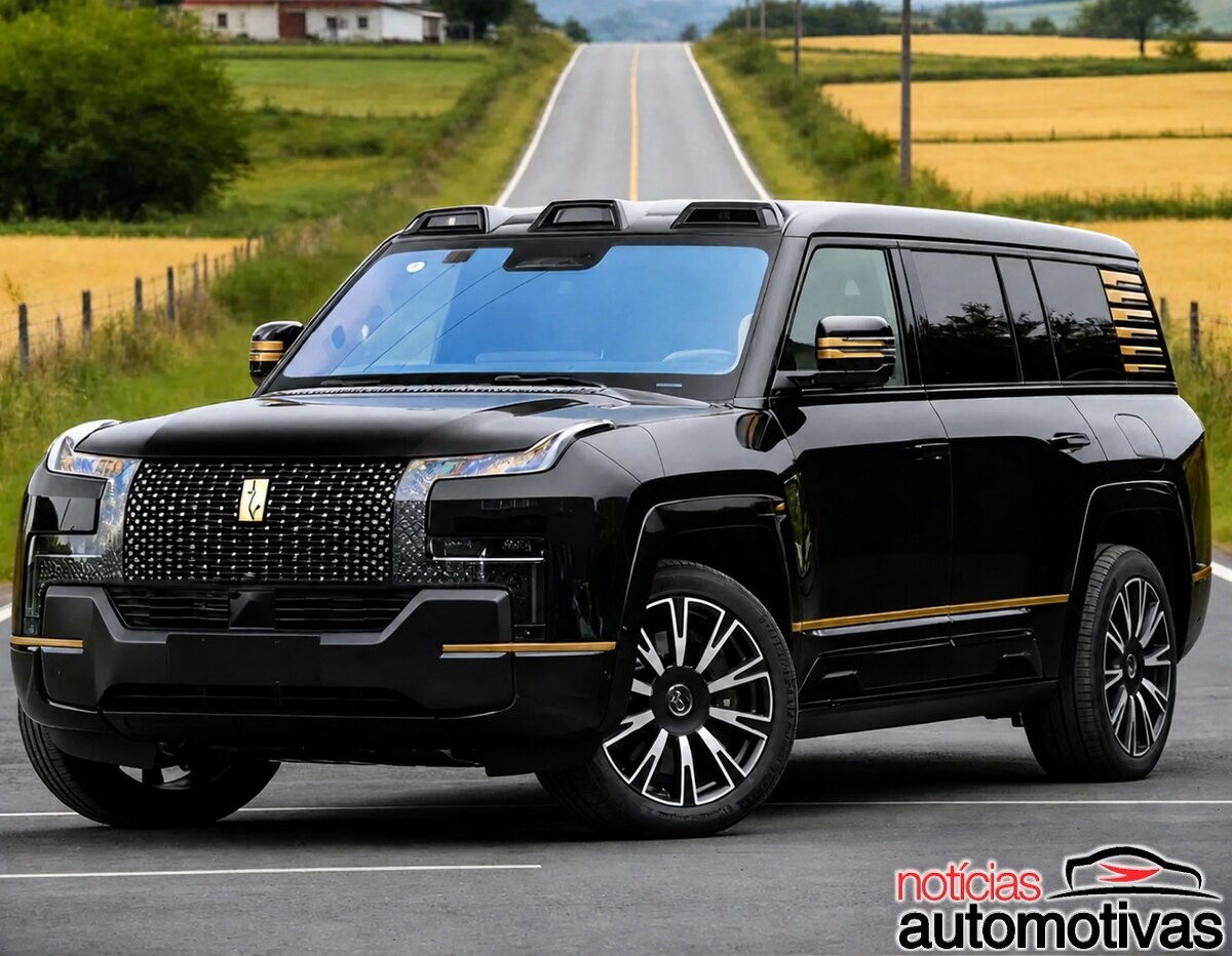 Yangwang U8L ganha versão de luxo com emblema de ouro e interior exclusivo